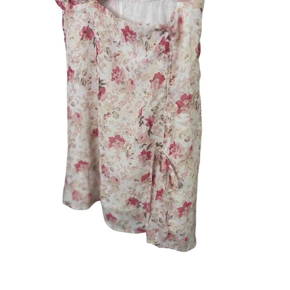 Mika and Gala Floral Cutout Mini Dress Romantic Cottagecore Date Night Size 8 - Picture 3 of 7